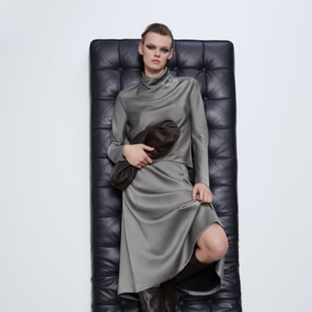 ZARA Draped Top Silver- Ref. 2433 / 779​